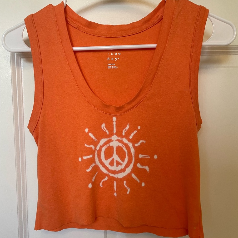 Orange cropped tank top